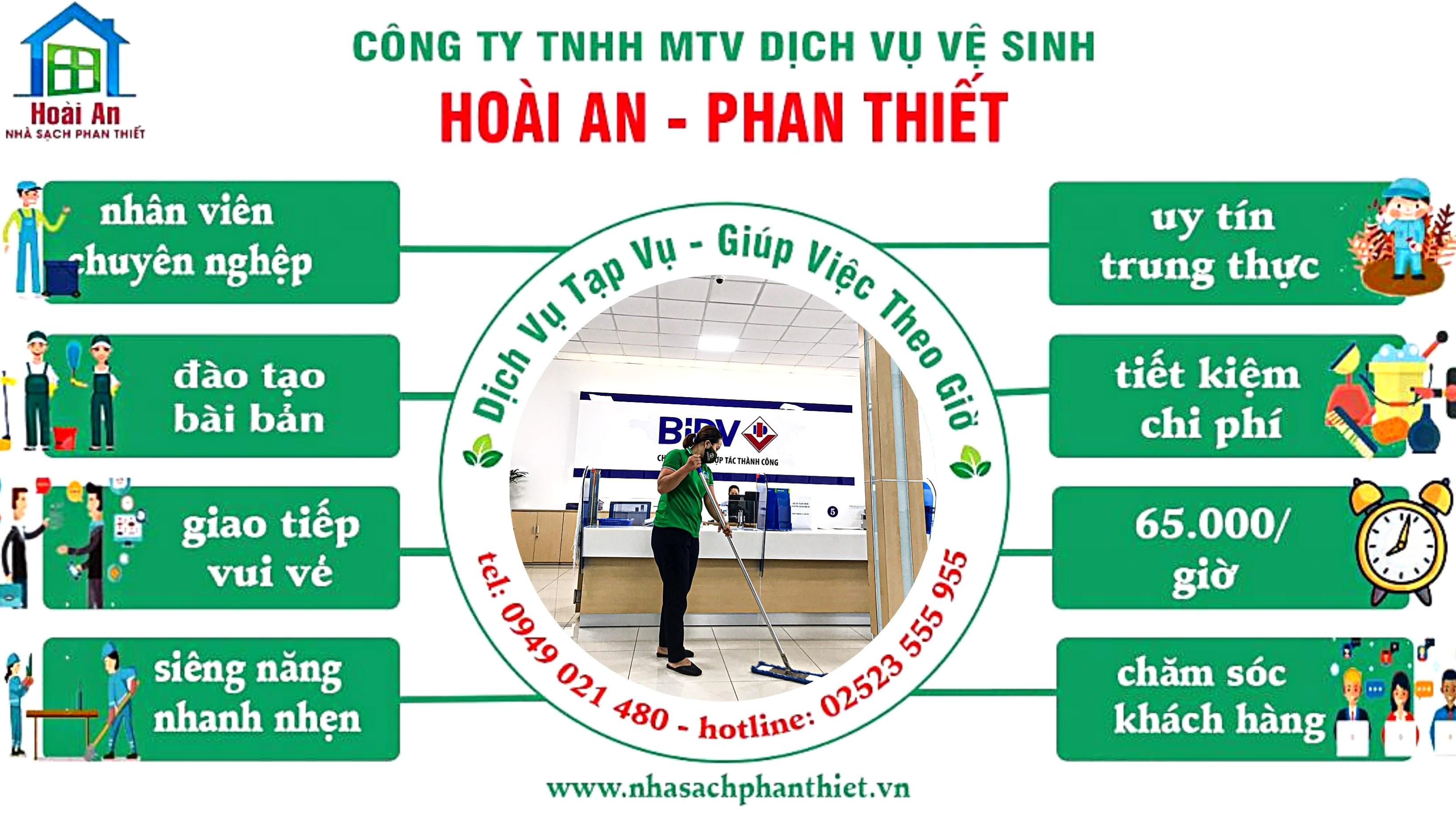 Tạp vụ - giúp việc theo giờ Nhà sạch Hoài An - Phan Thiêt