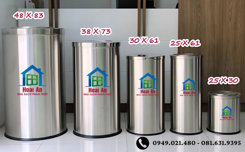 Thùng rác inox nắp lật Phan Thiết